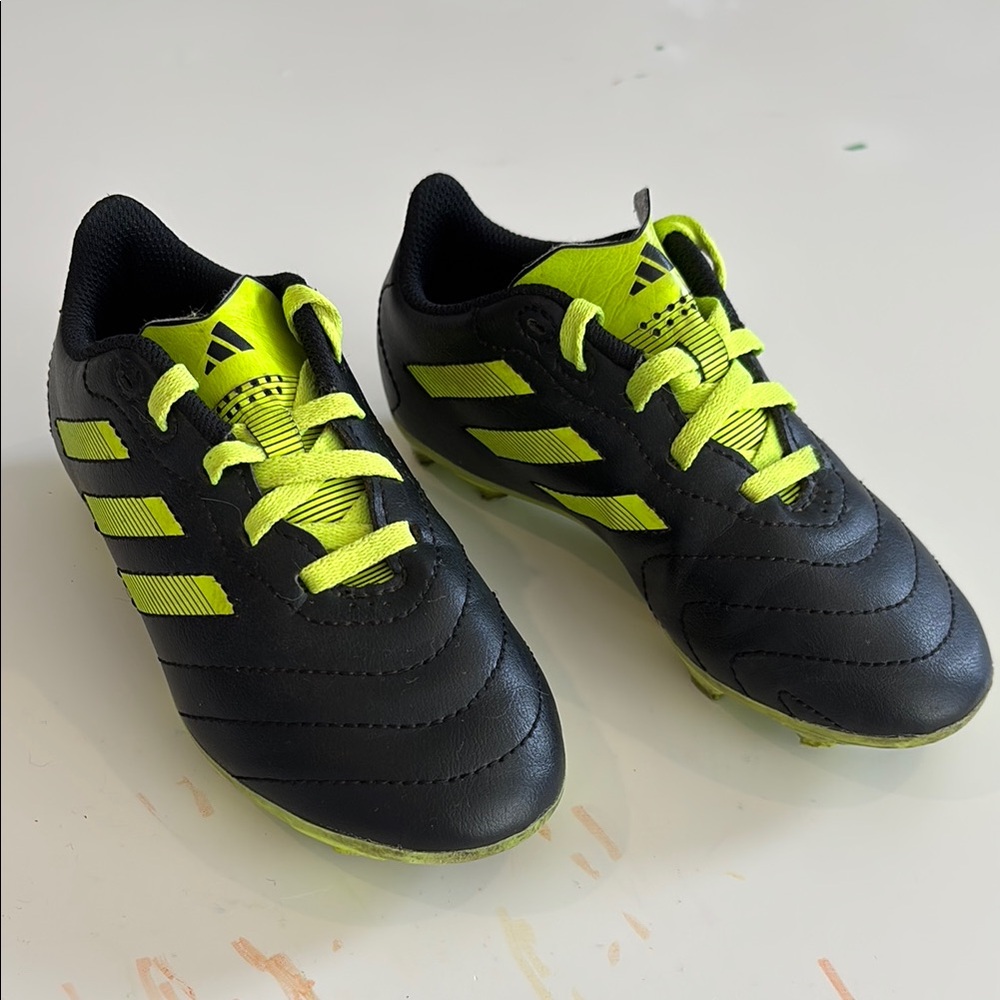 Adidas Kids Black and Yellow Soccer Shoes